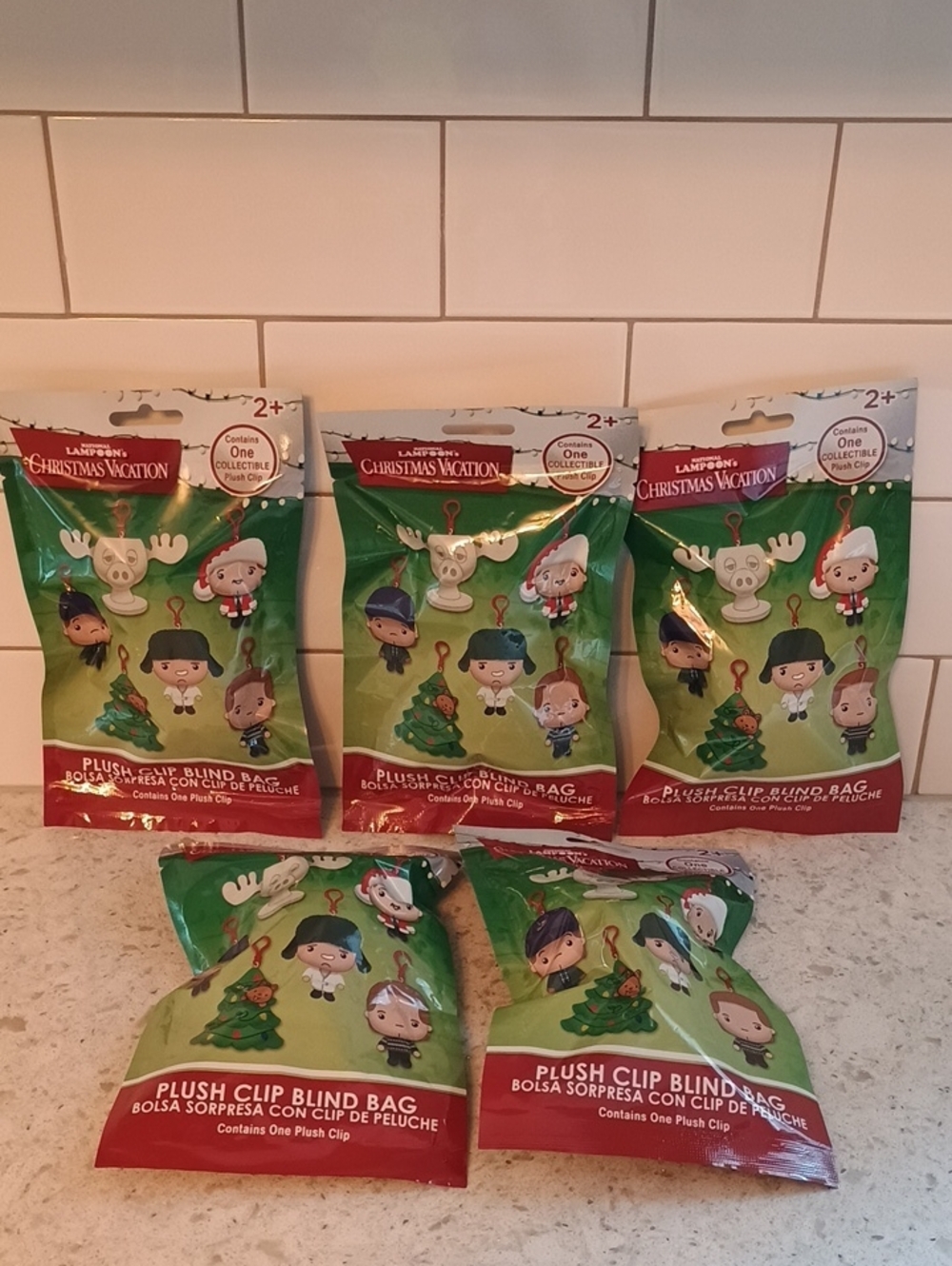 Set Of 5 National Lampoons Christmas Vacation Plush Clip Blind Bag